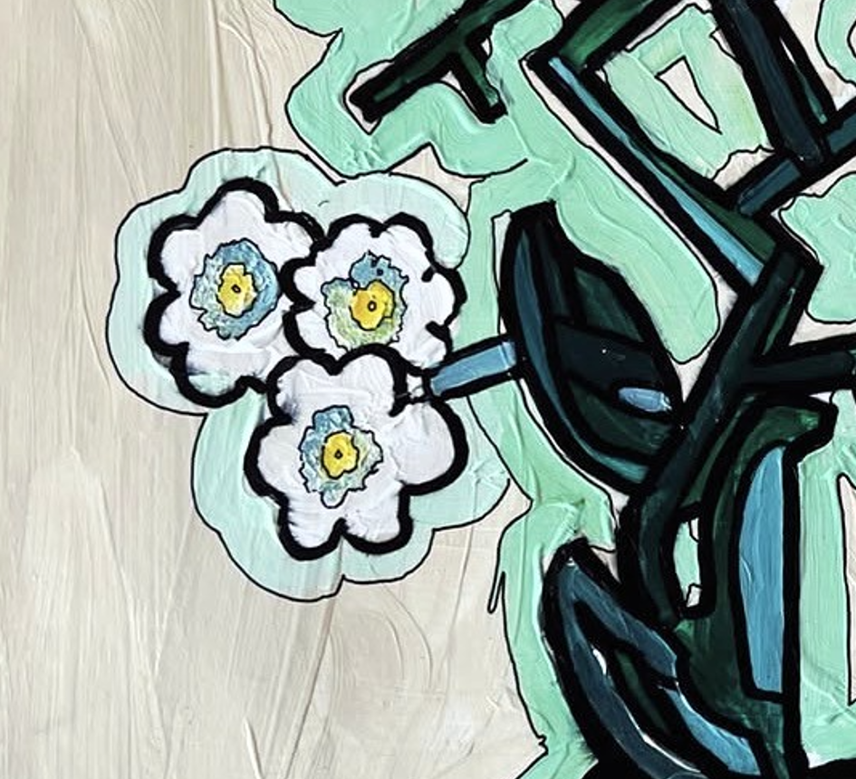 Vase Series close-up - white blossoms with yellow centres