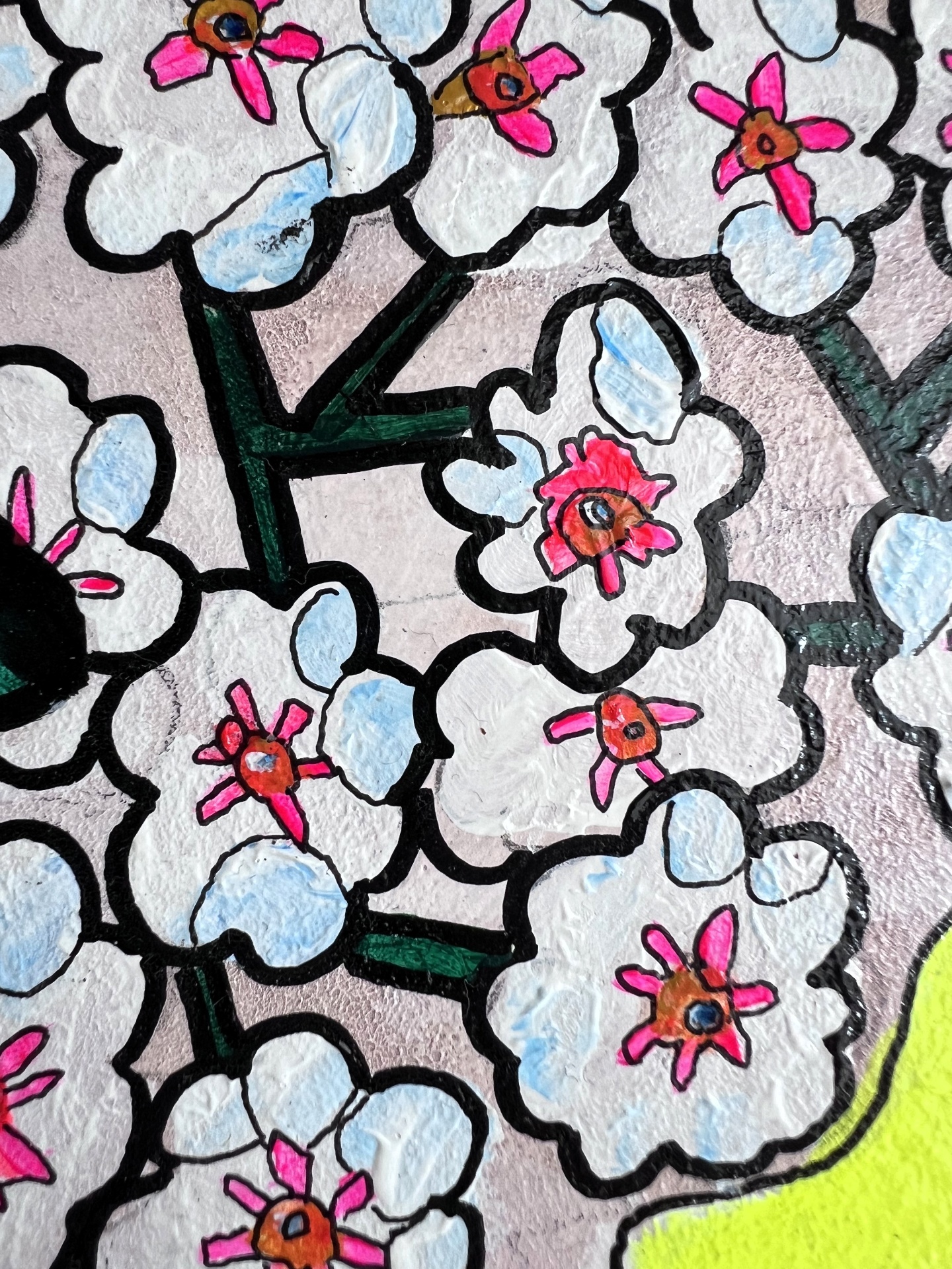 Vase Series close-up - white blossoms with pink centres