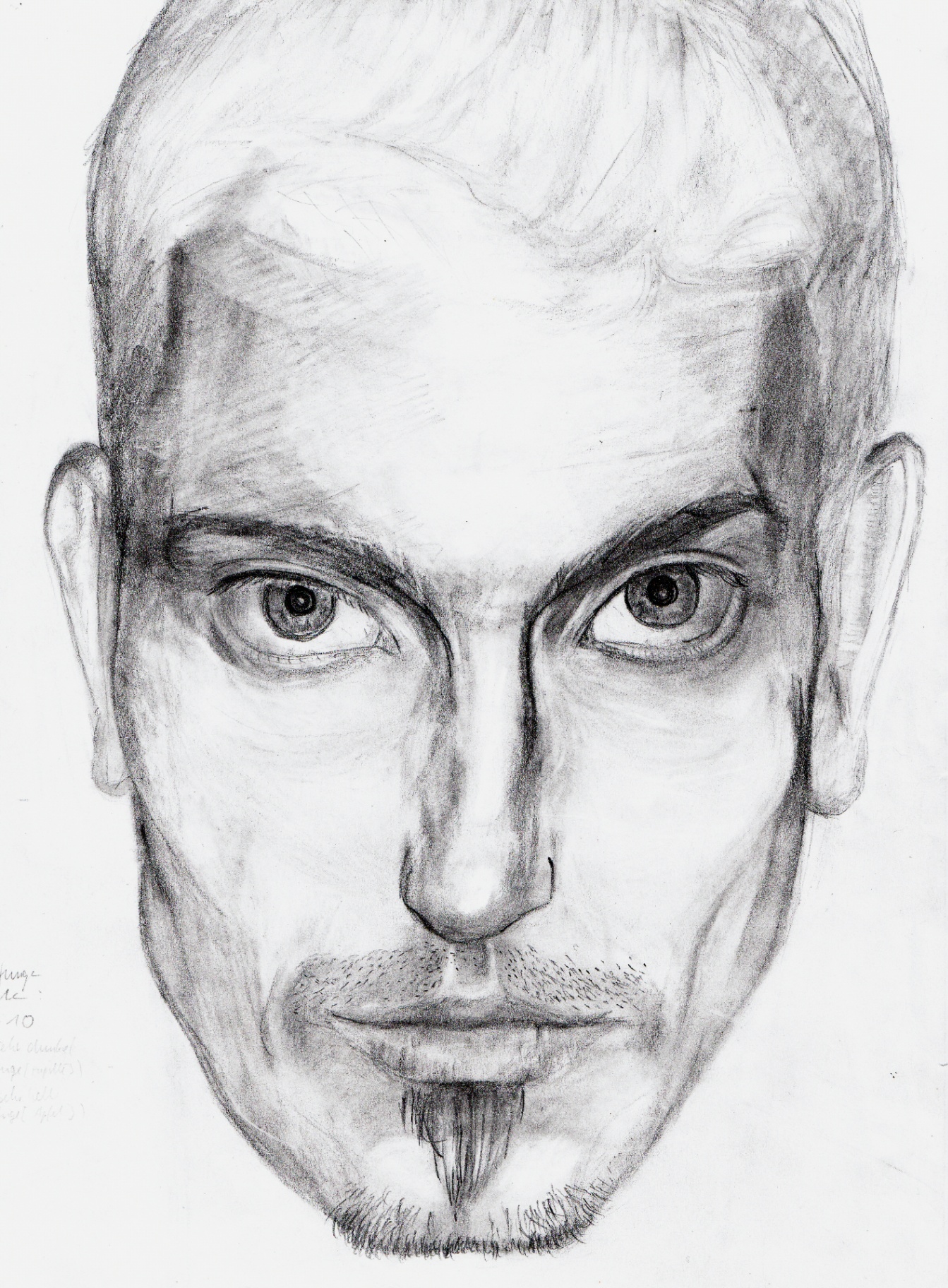 Face Studies - frontal graphite portrait of a man